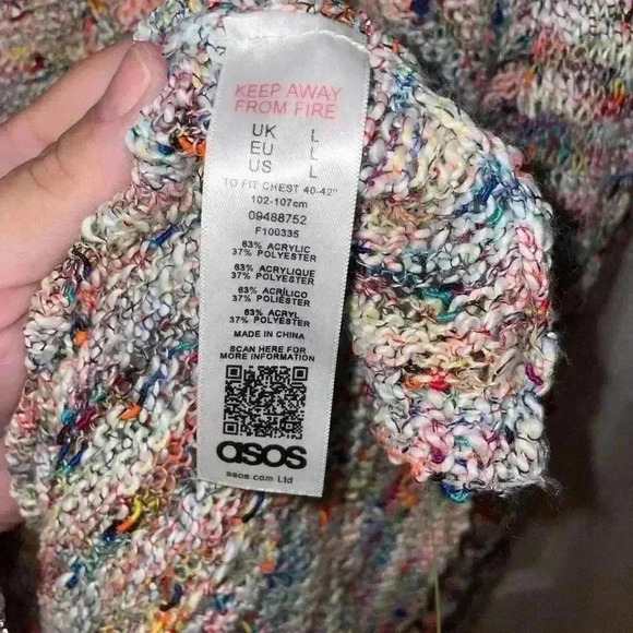 ASOS slouchy oversized colorful cardigan sweater - Picture 4 of 5